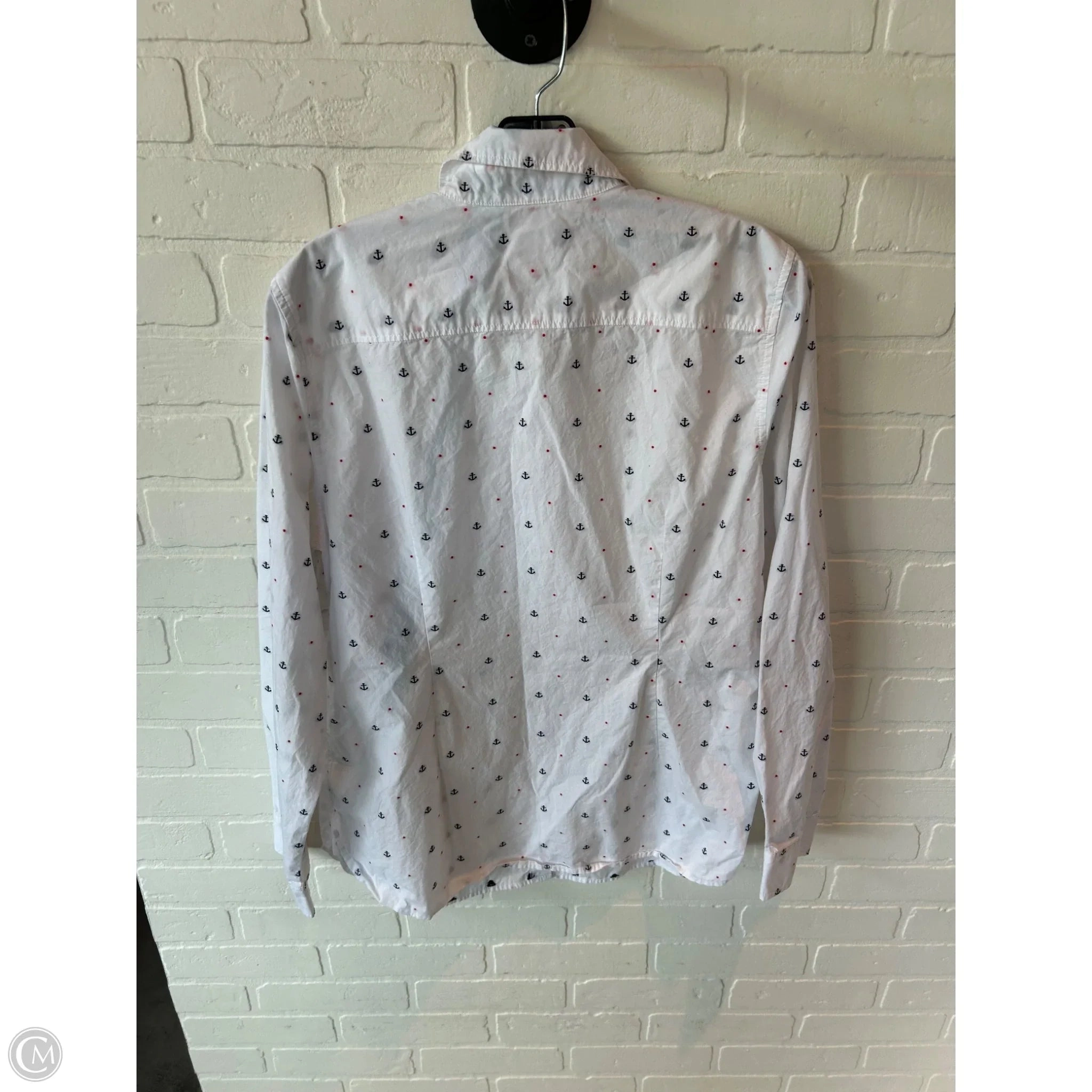 Top Long Sleeve By Tommy Hilfiger In Blue & Red & White, Size: Xl
