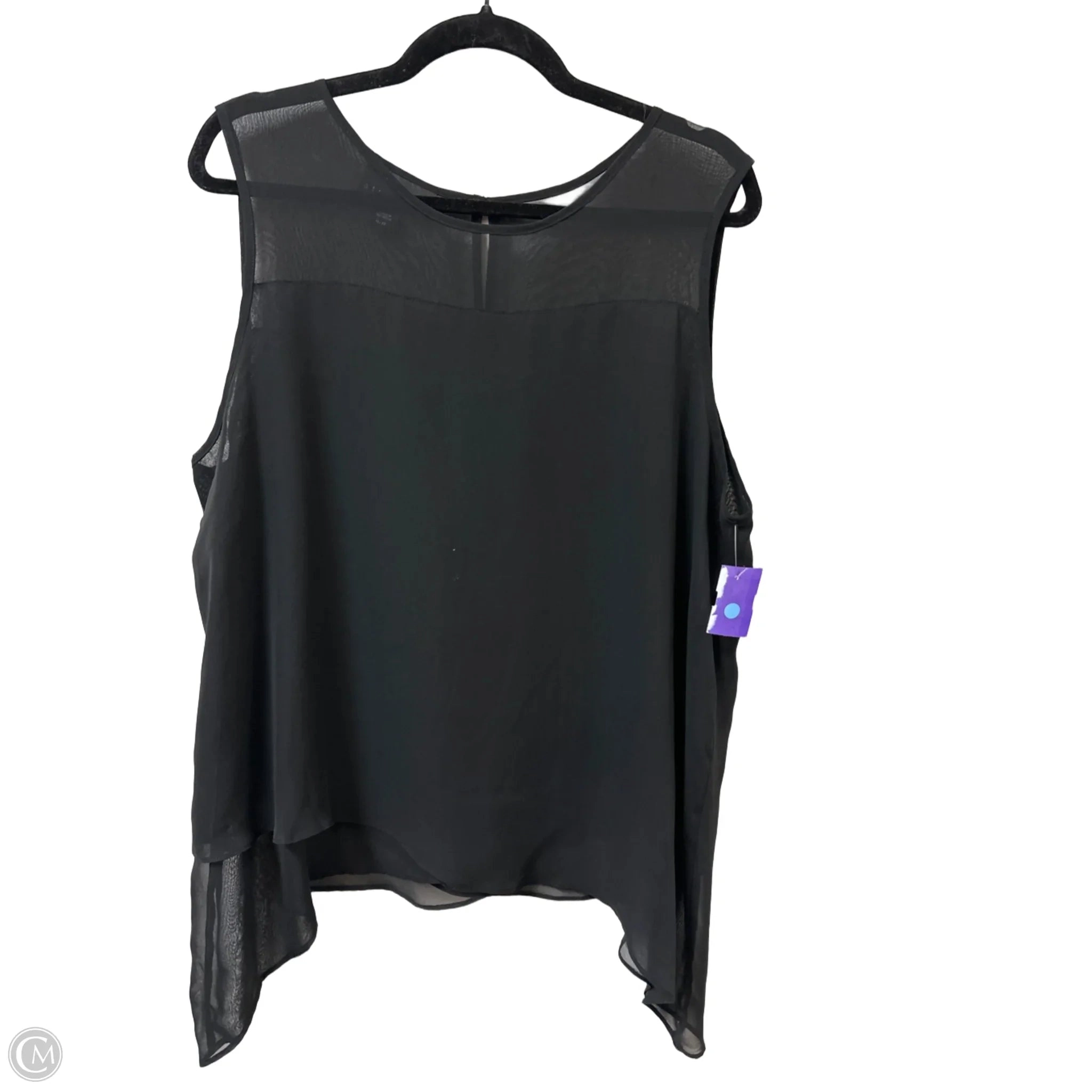 Top Sleeveless By Attention In Black, Size: Xl