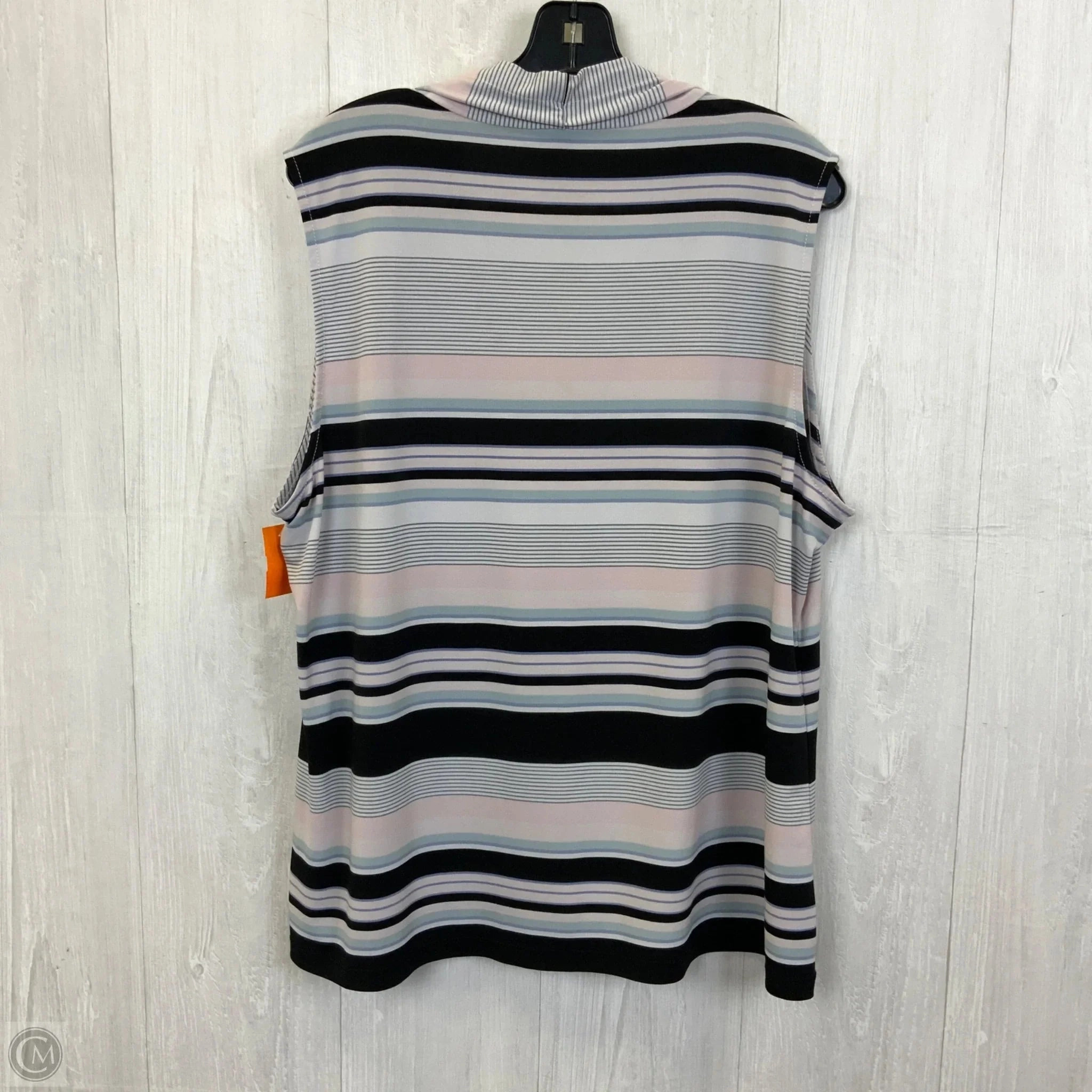 Top Sleeveless By Calvin Klein In Striped Pattern, Size: 1x