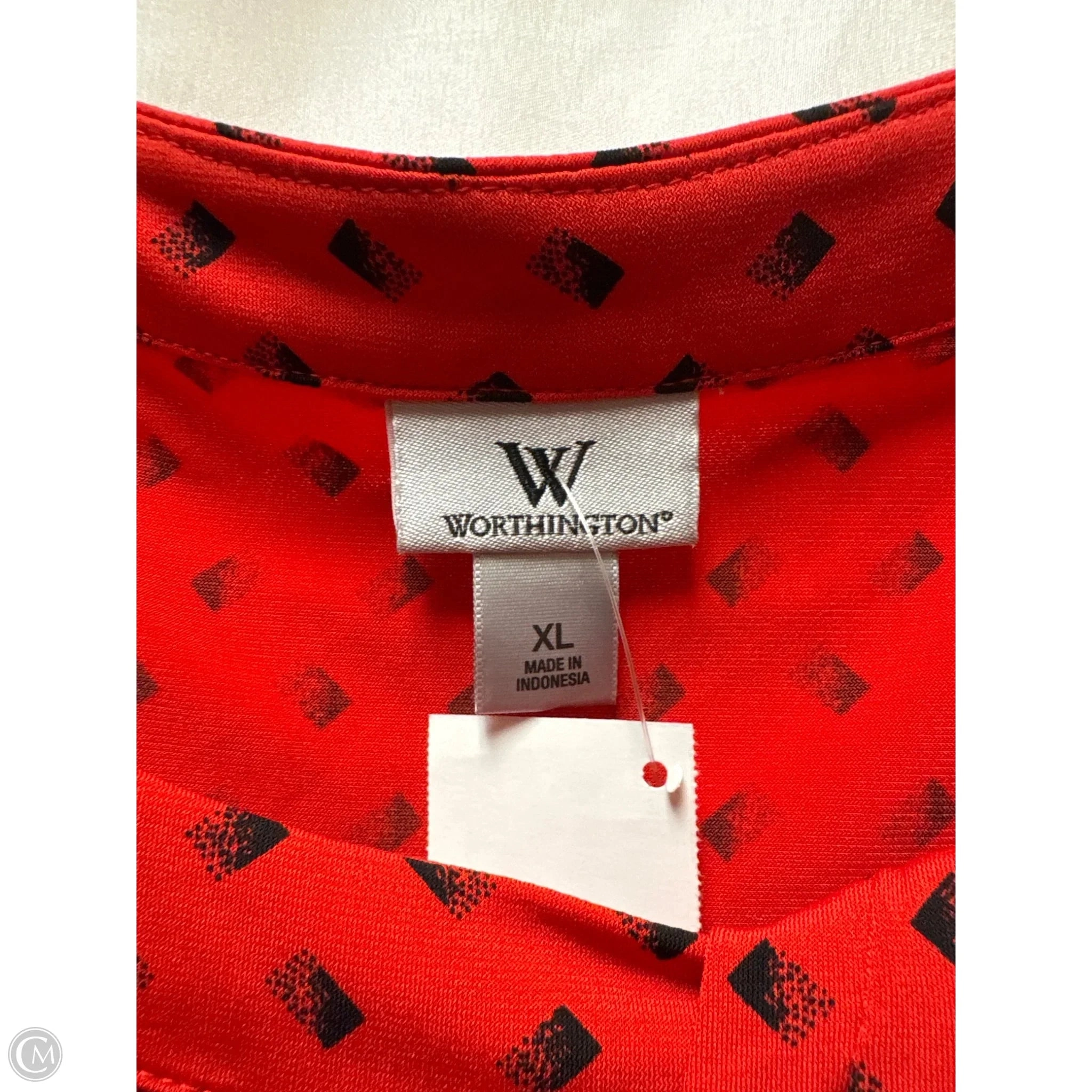 Top Sleeveless By Worthington In Red, Size: Xl