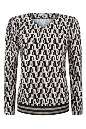 Travel t-shirts tessa black greige 245