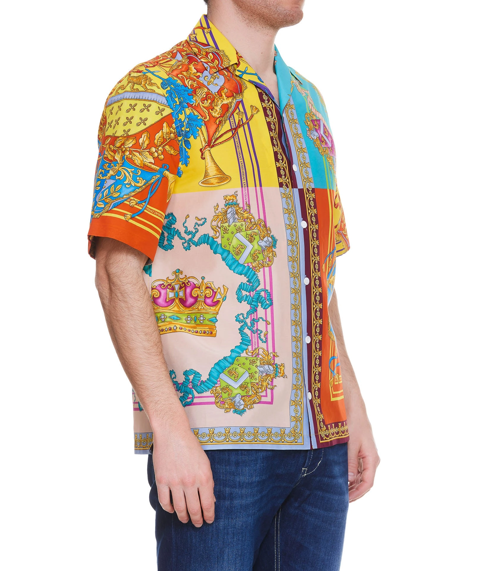 Versace Baroque Print Short-Sleeved Shirt