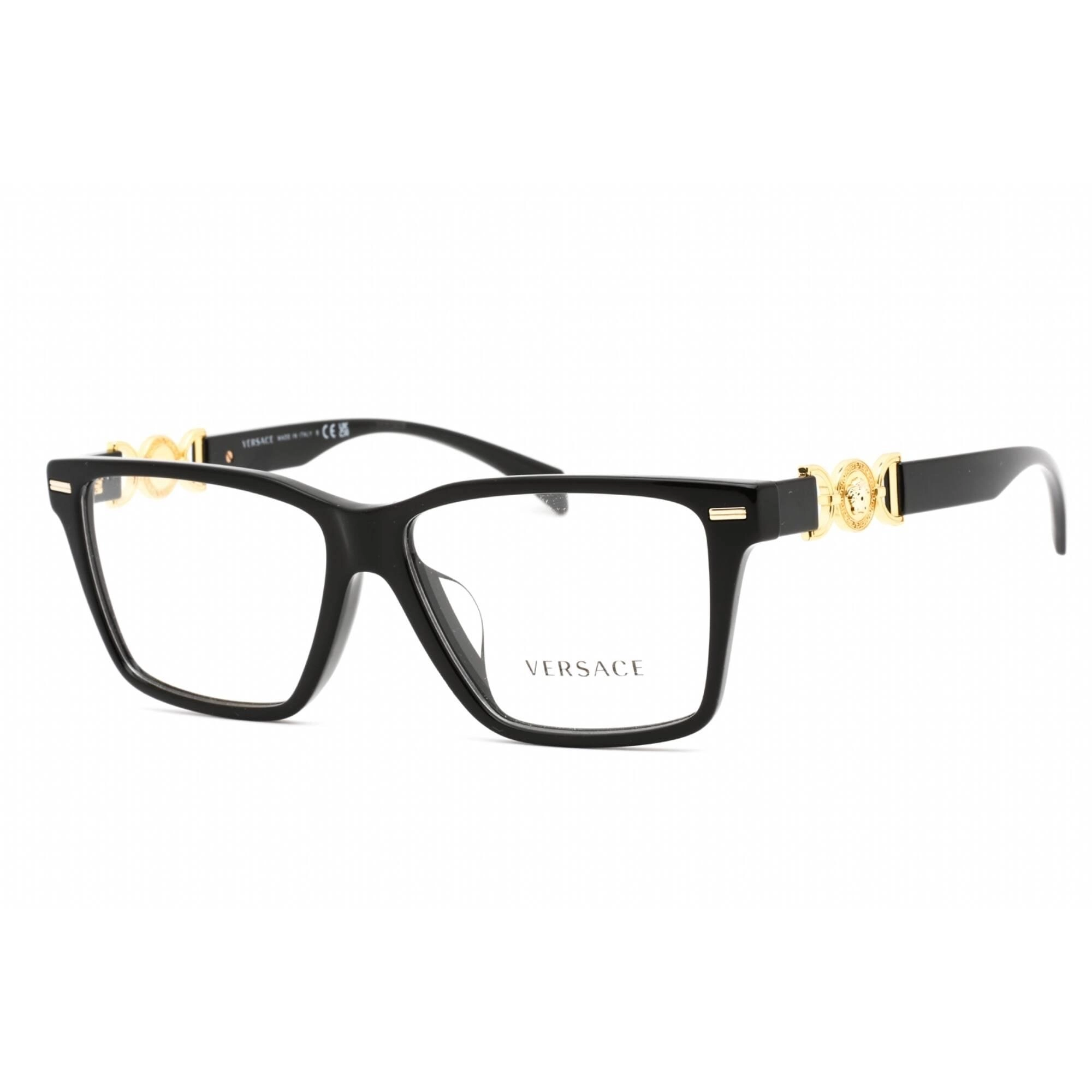Versace Women's Eyeglasses - Full Rim Rectangular Black Plastic Frame | 0VE3335F GB1