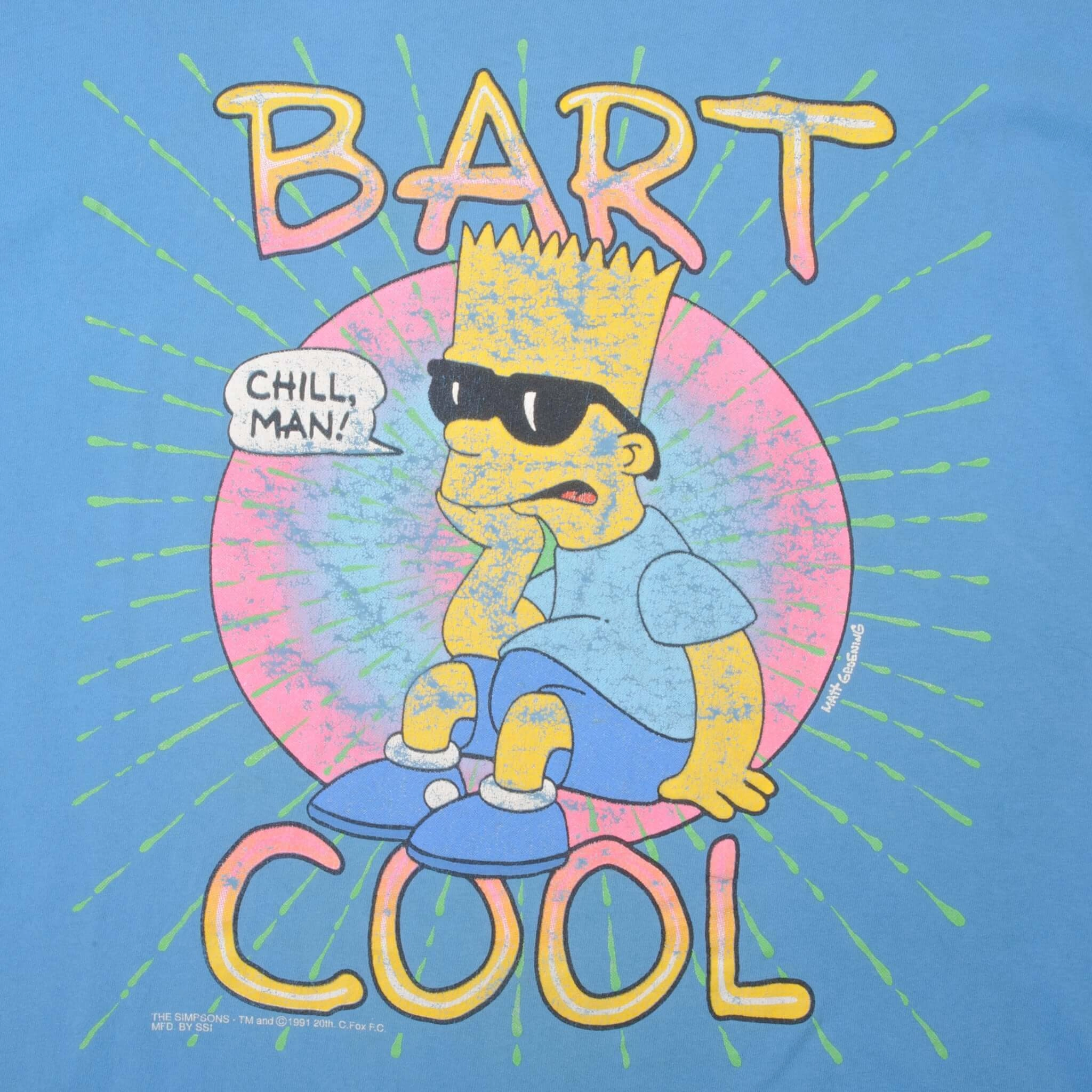 VINTAGE BART SIMPSON COOL TEE SHIRT 1991 SIZE XL MADE IN USA