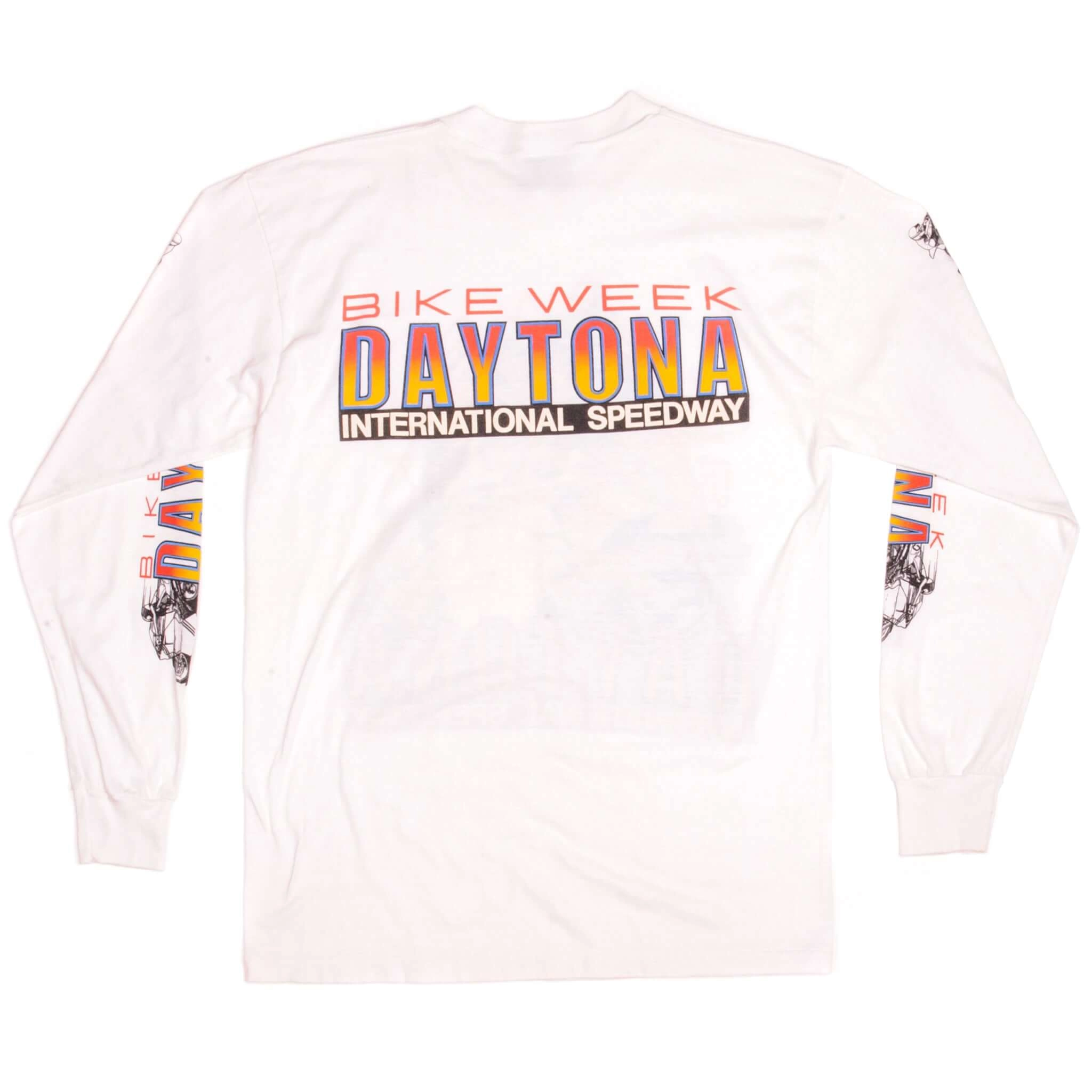 VINTAGE DAYTONA BIKE WEEK LONG SLEEVES TEE SHIRT 1990s SIZE MEDIUM MADE IN USA