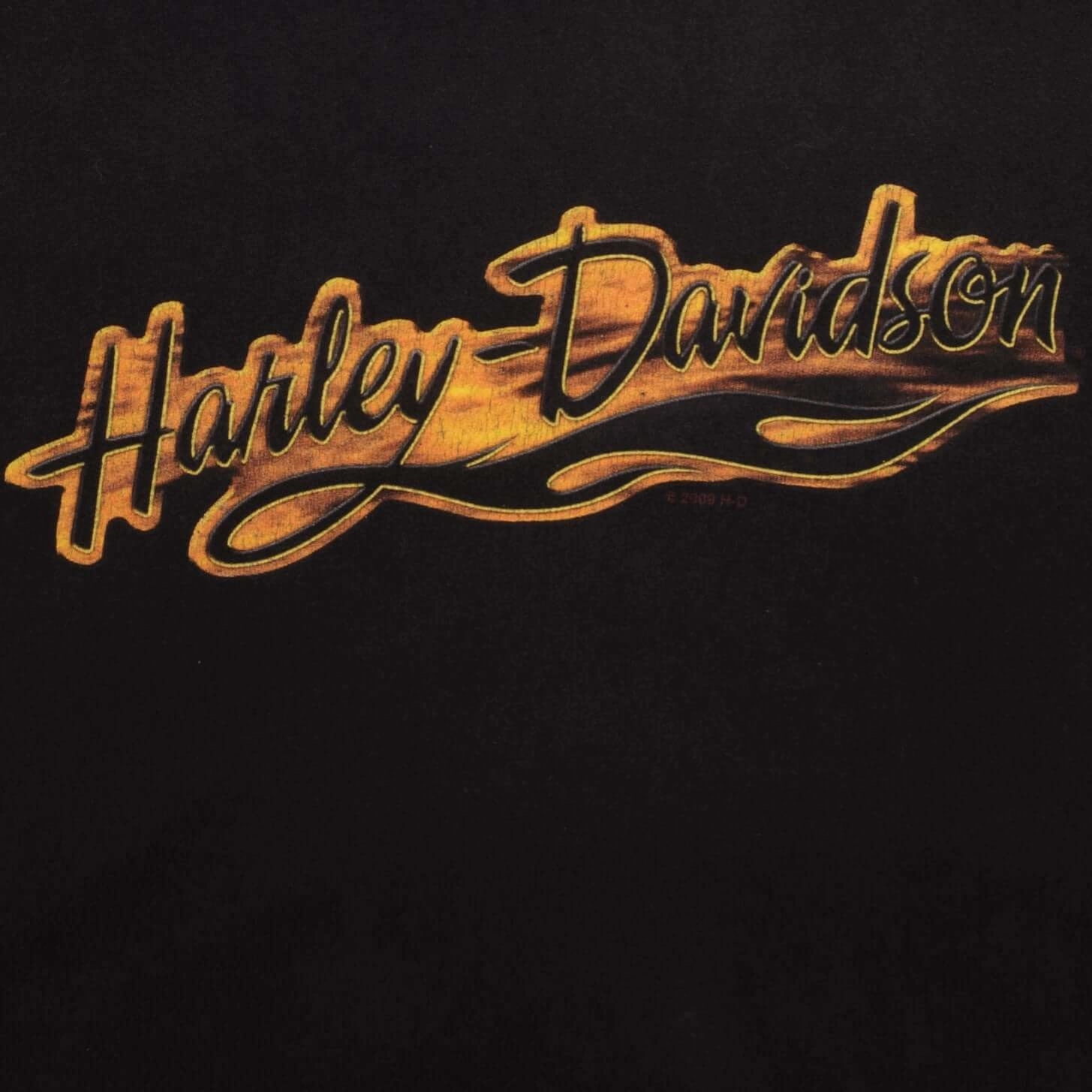 VINTAGE HARLEY DAVIDSON FLAME LONG SLEEVE TEE SHIRT 2009 SIZE XL MADE IN USA