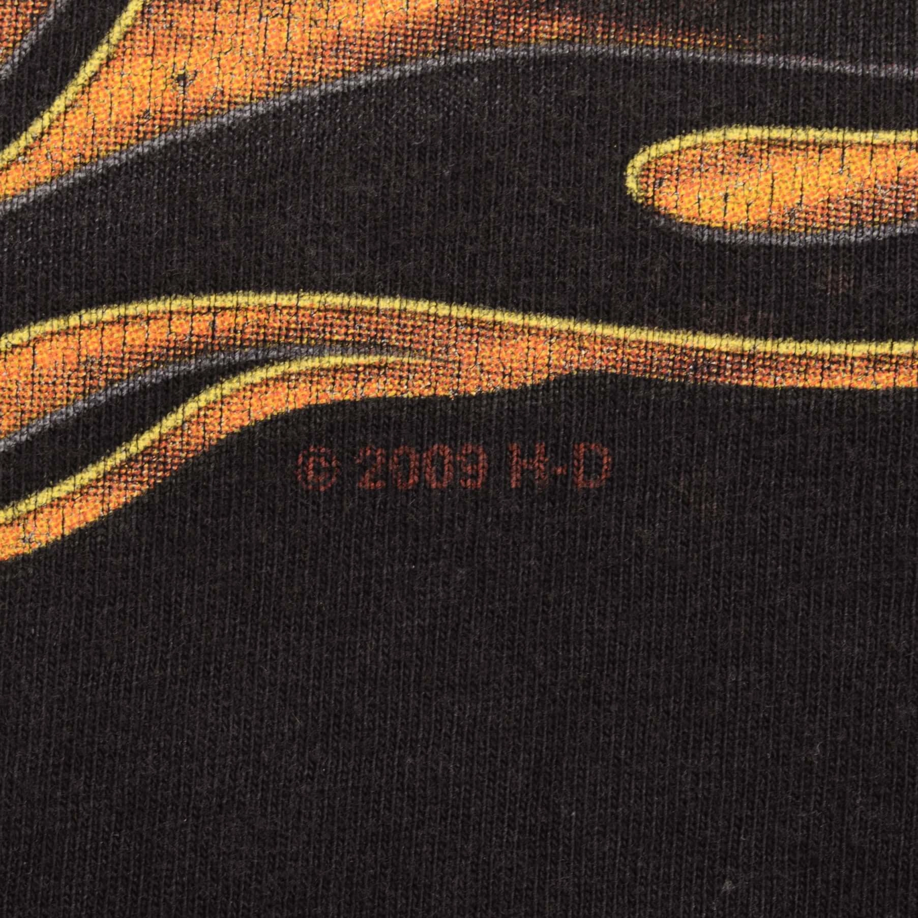VINTAGE HARLEY DAVIDSON FLAME LONG SLEEVE TEE SHIRT 2009 SIZE XL MADE IN USA