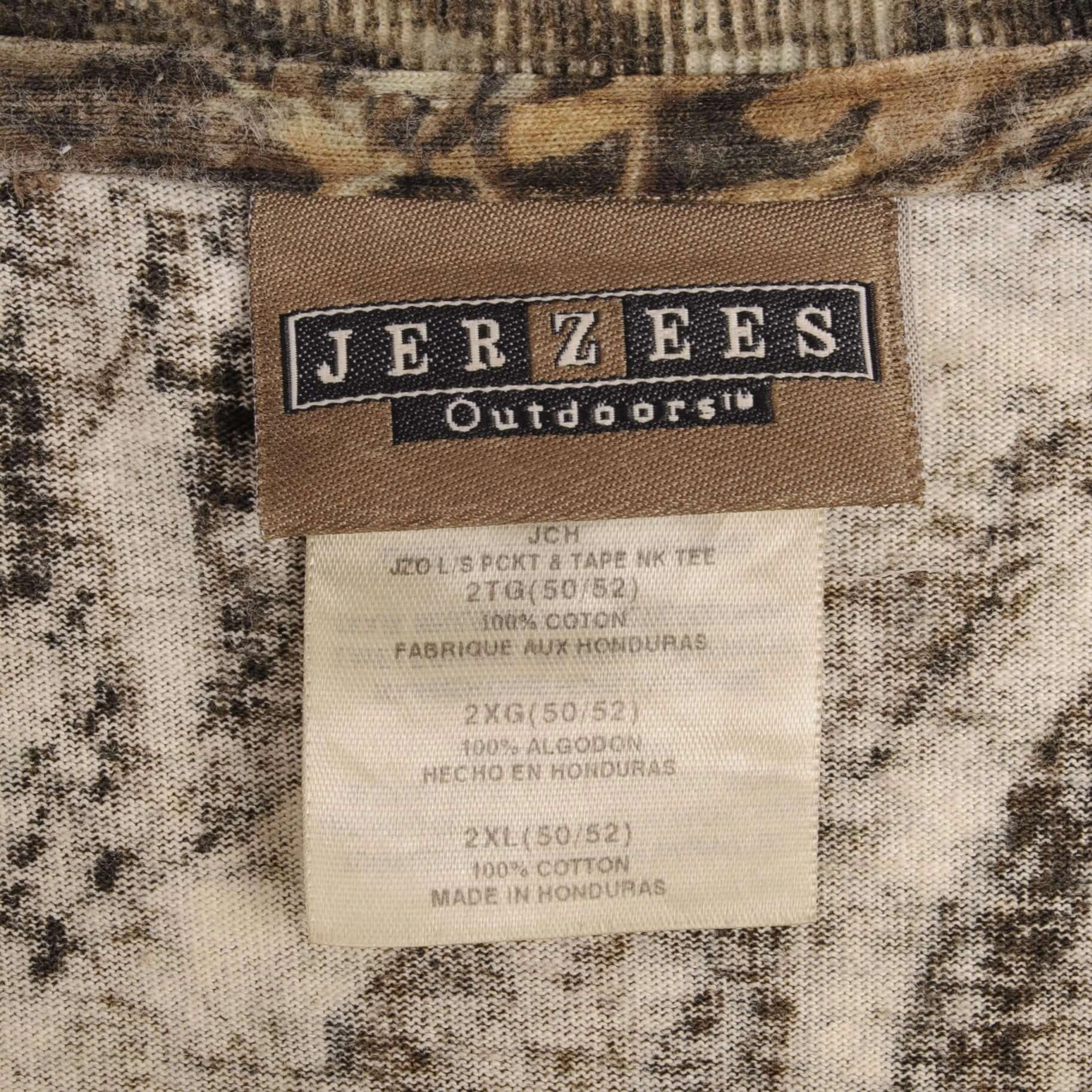 VINTAGE HUNTING MOSSY OAK BREAK UP CAMO LONG SLEEVE POCKET TEE SHIRT SIZE 2XL