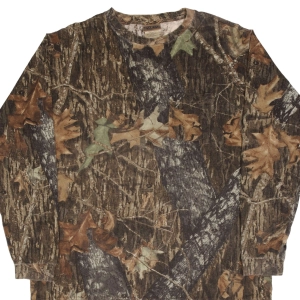 VINTAGE HUNTING MOSSY OAK BREAK UP CAMO LONG SLEEVE POCKET TEE SHIRT SIZE 2XL