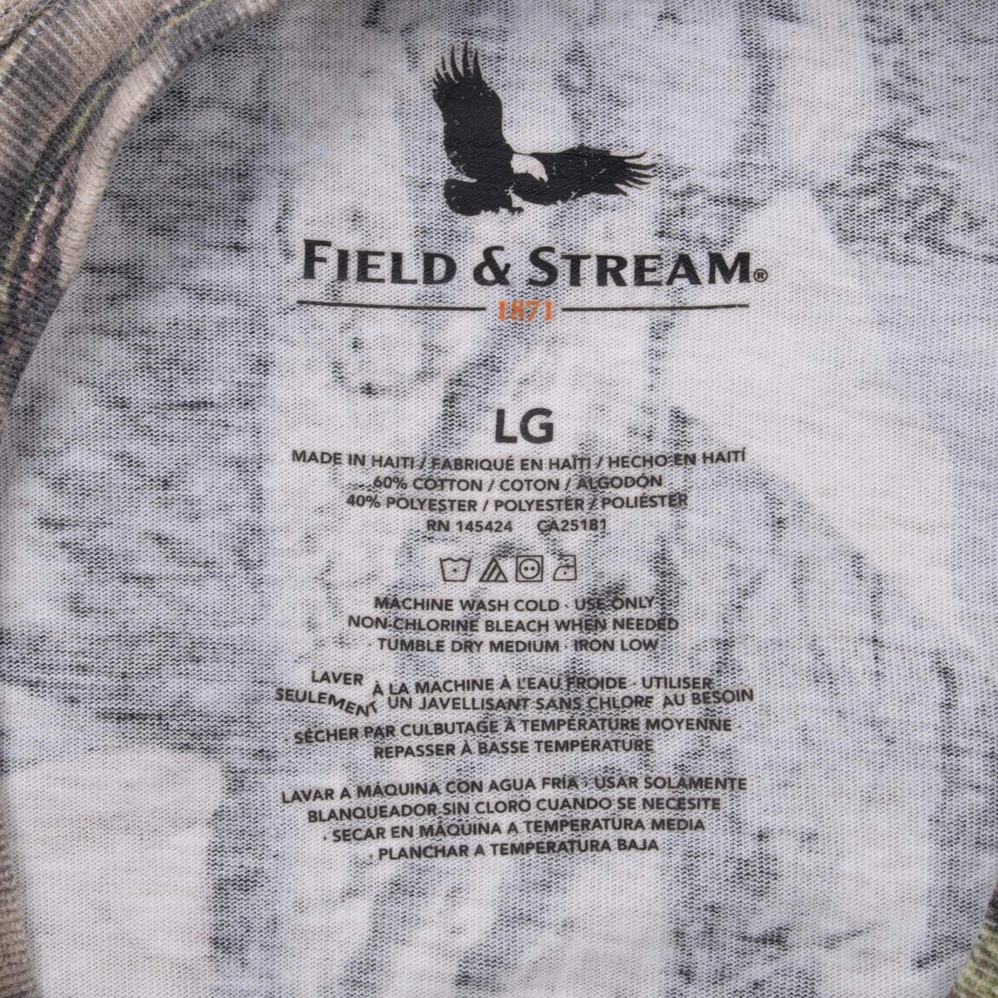 VINTAGE HUNTING MOSSY OAK BREAK UP CAMO LONG SLEEVE TEE SHIRT LARGE