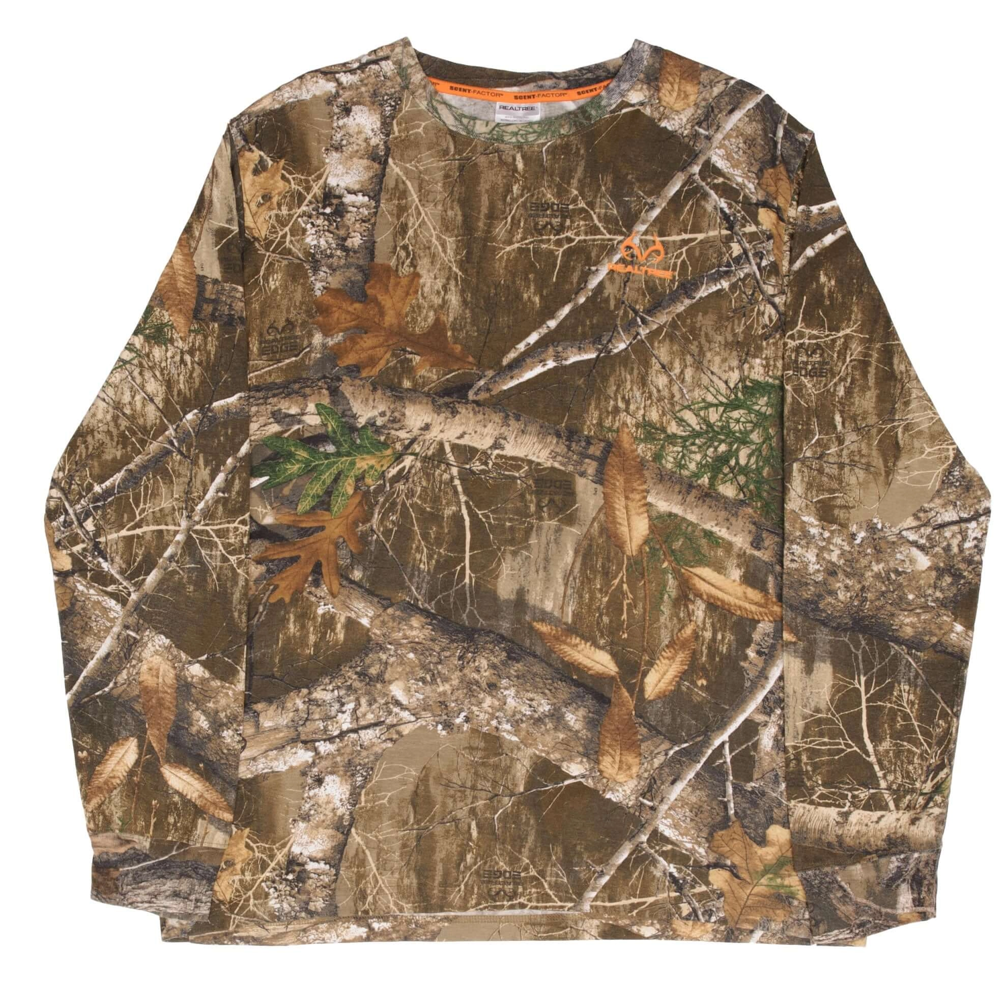 VINTAGE HUNTING REALTREE EDGE CAMO LONG SLEEVE POCKET TEE SHIRT SIZE XL