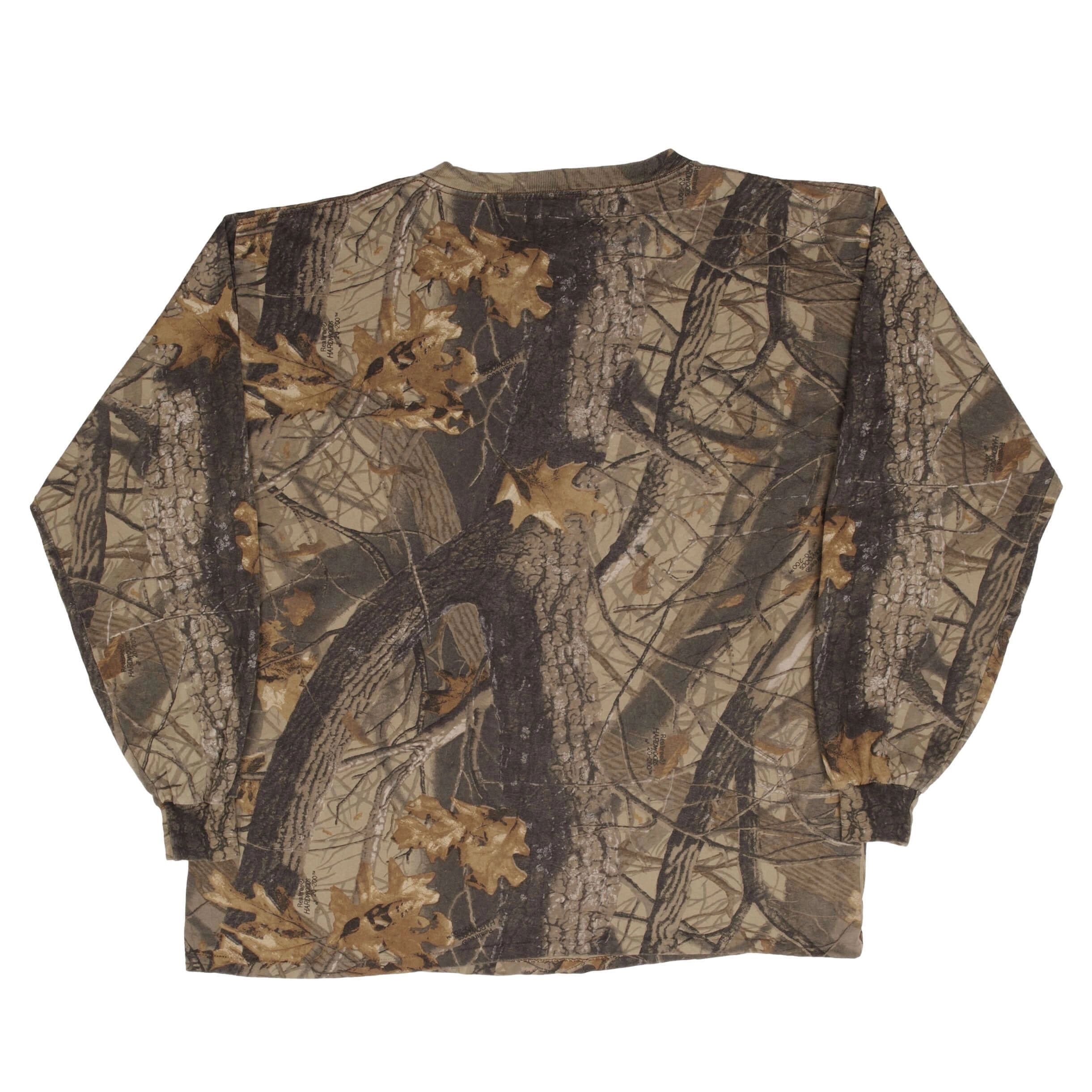 VINTAGE HUNTING REALTREE HARDWOODS CAMO LONG SLEEVE POCKET TEE SHIRT SIZE 2XL
