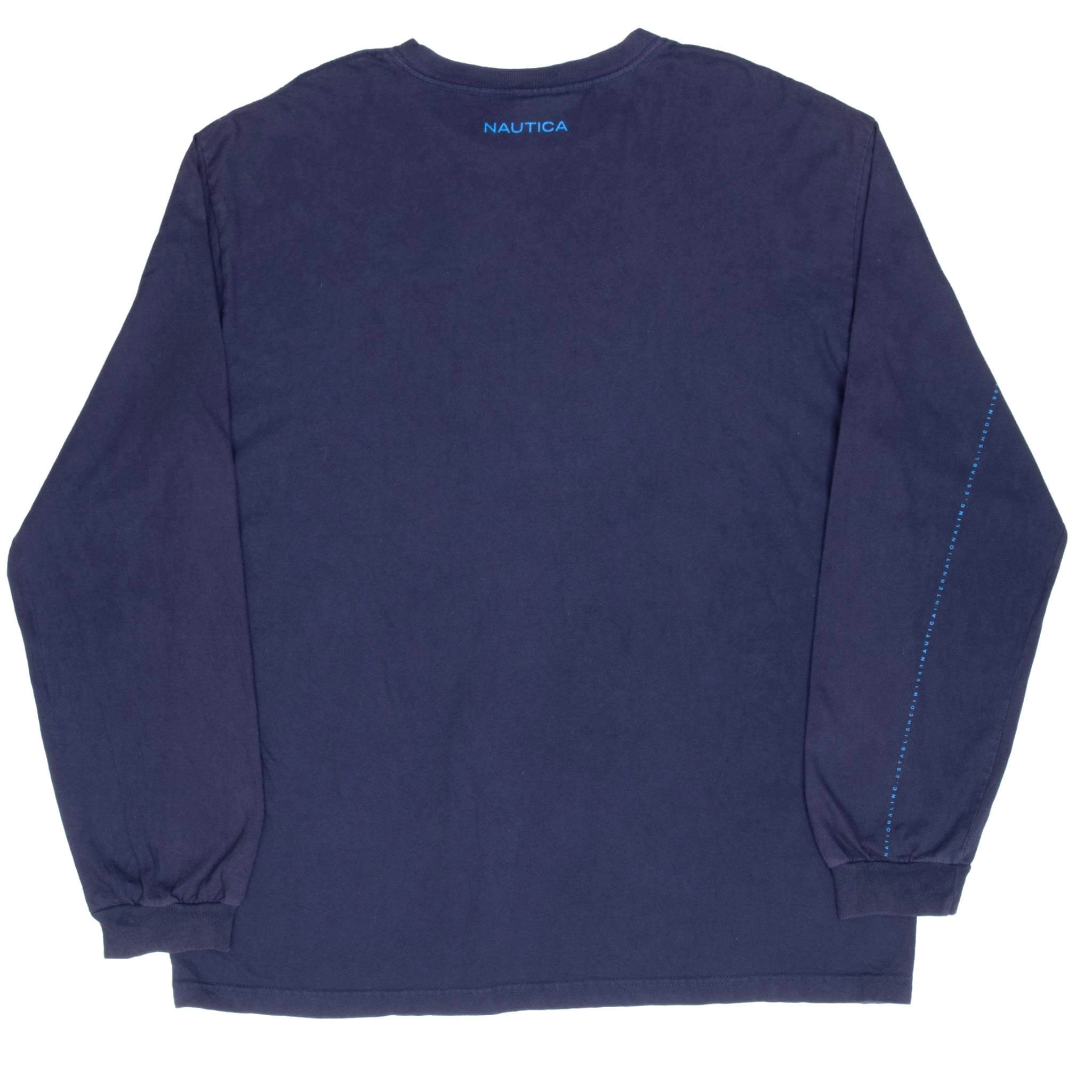 VINTAGE NAUTICA BLUE LONG SLEEVE TEE SHIRT 2000S XL