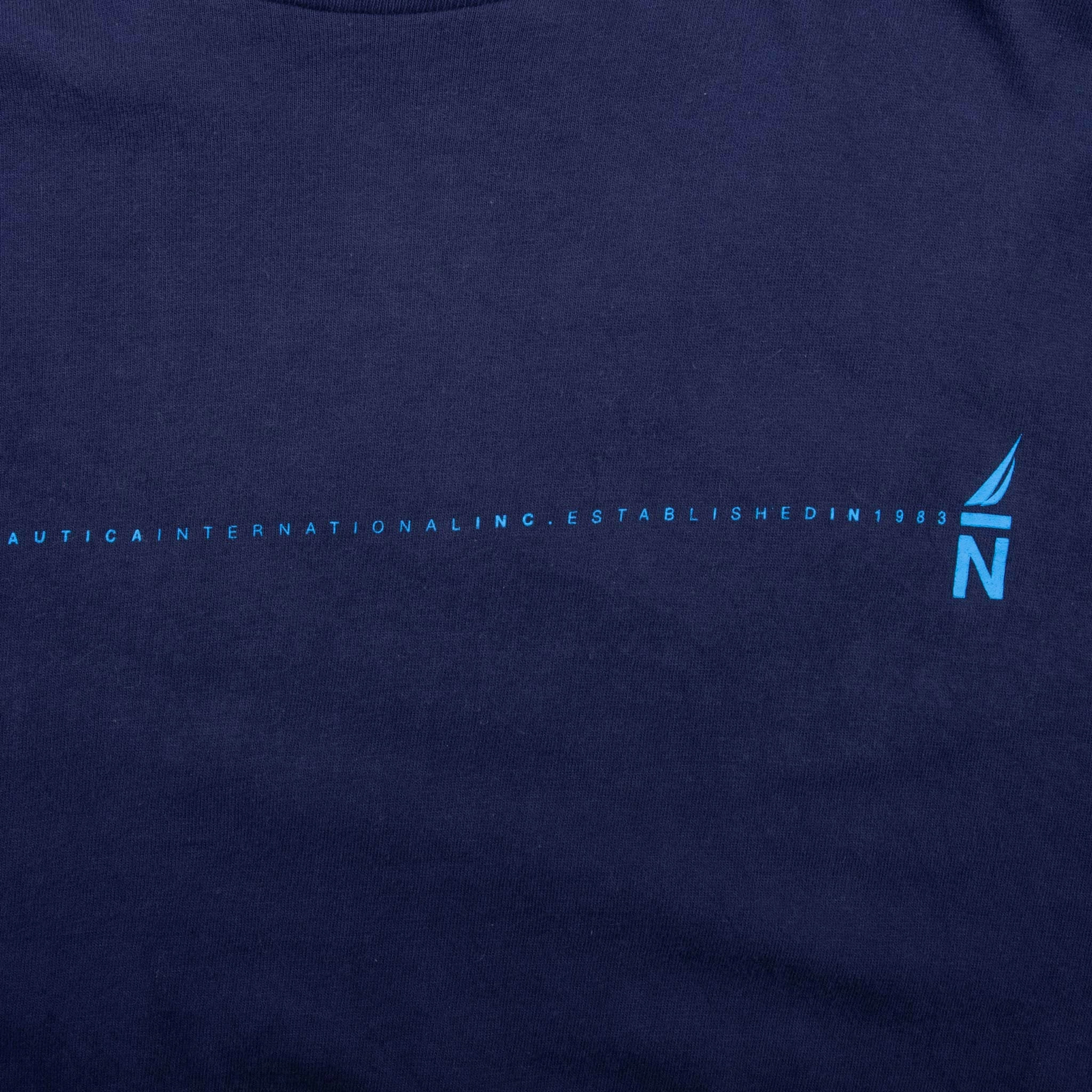 VINTAGE NAUTICA BLUE LONG SLEEVE TEE SHIRT 2000S XL