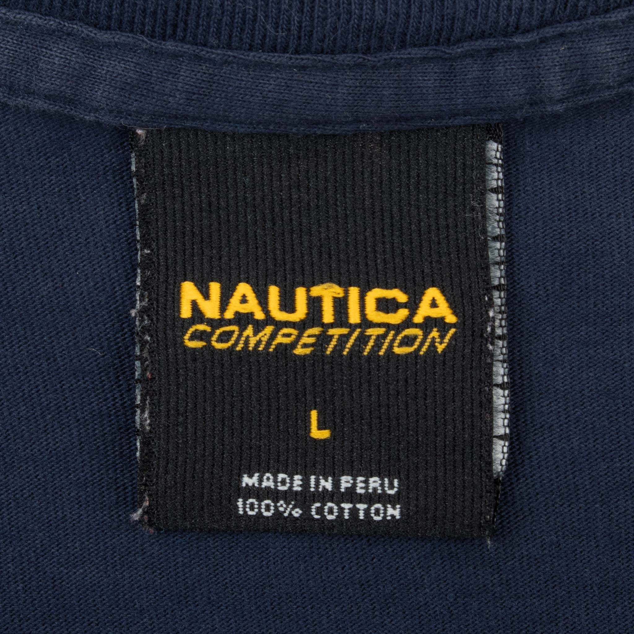VINTAGE NAUTICA COMPETITION BLUE LONG SLEEVE TEE SHIRT 2000S LARGE