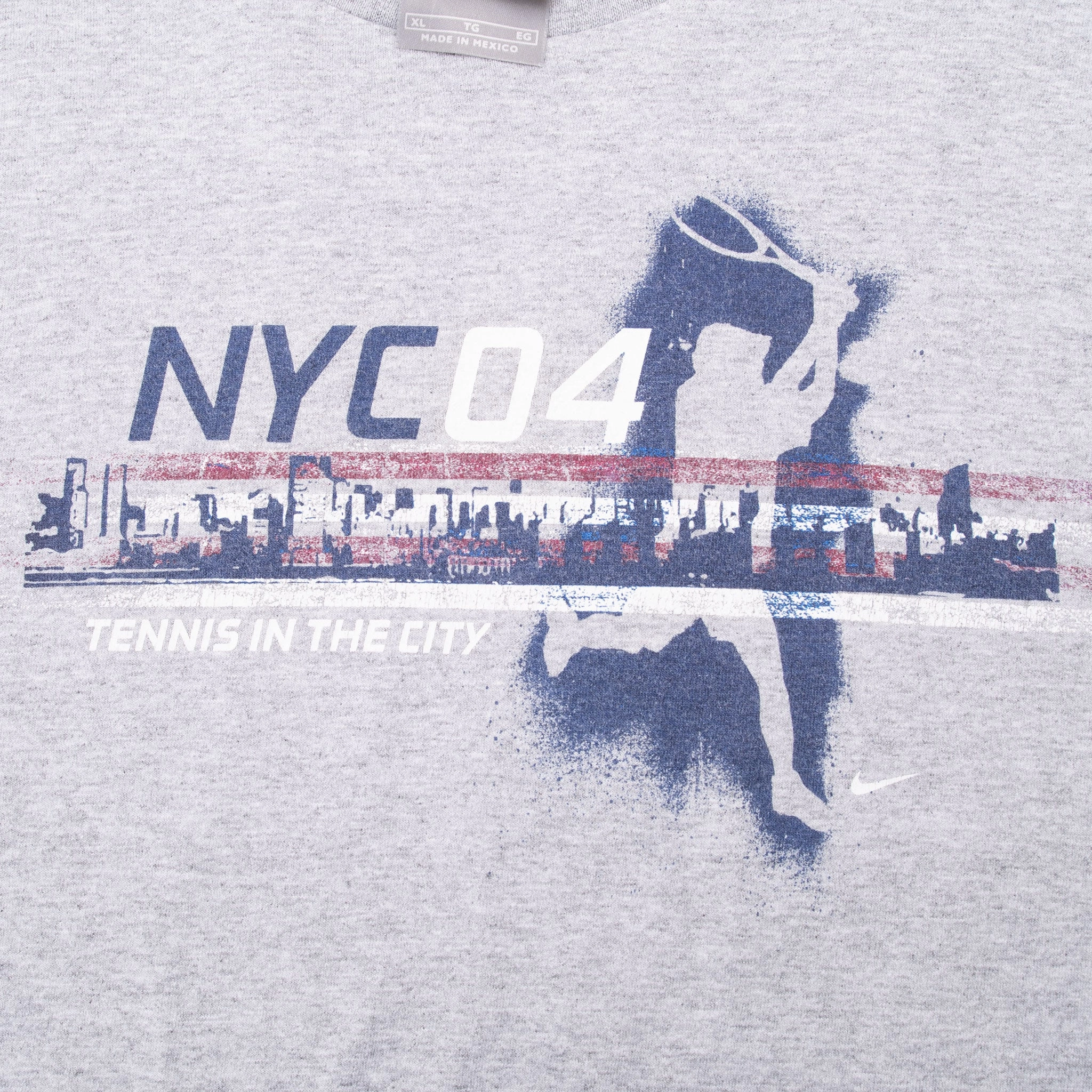 VINTAGE NIKE TENNIS IN THE CITY NYC LONG SLEEVE TEE SHIRT 2004 XL