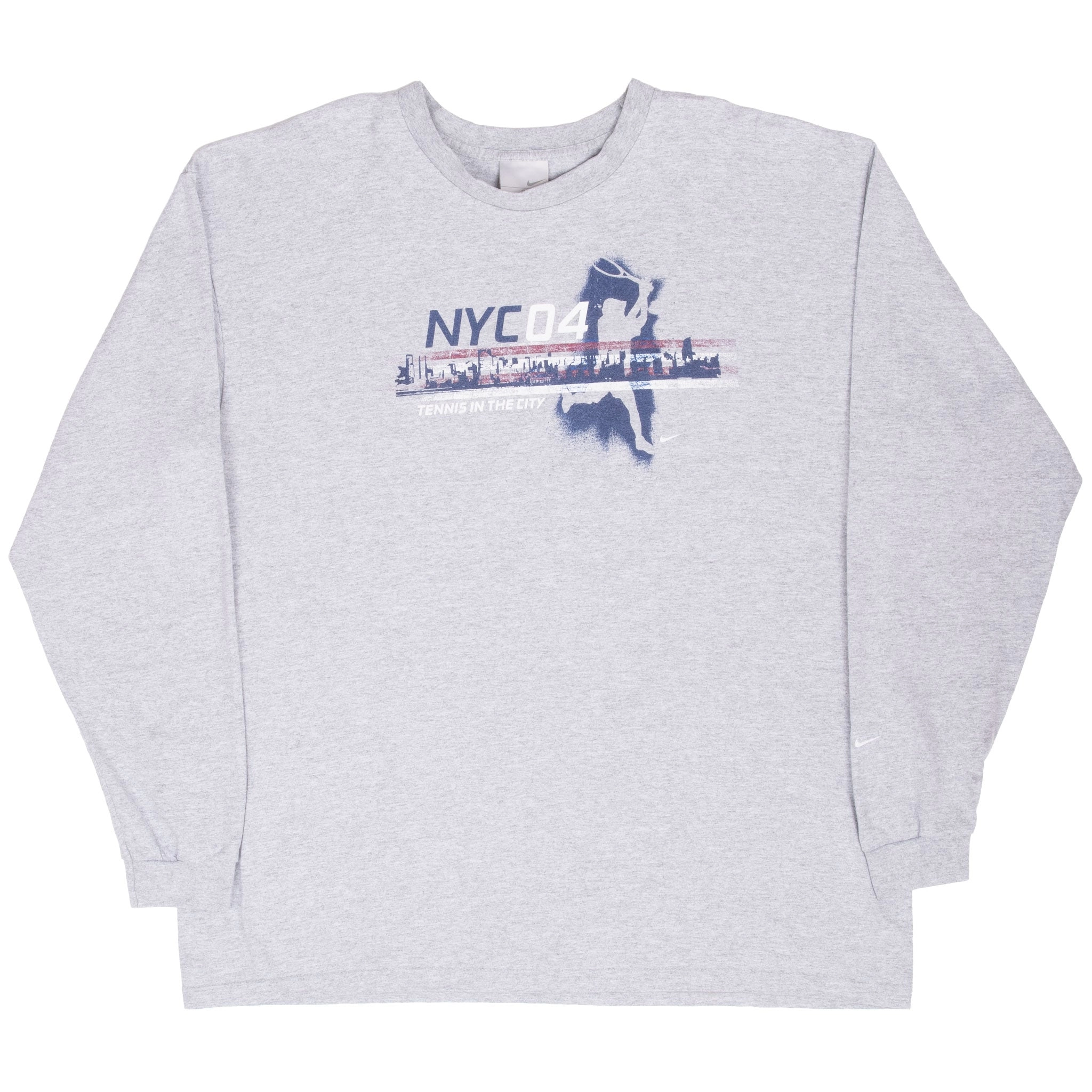 VINTAGE NIKE TENNIS IN THE CITY NYC LONG SLEEVE TEE SHIRT 2004 XL