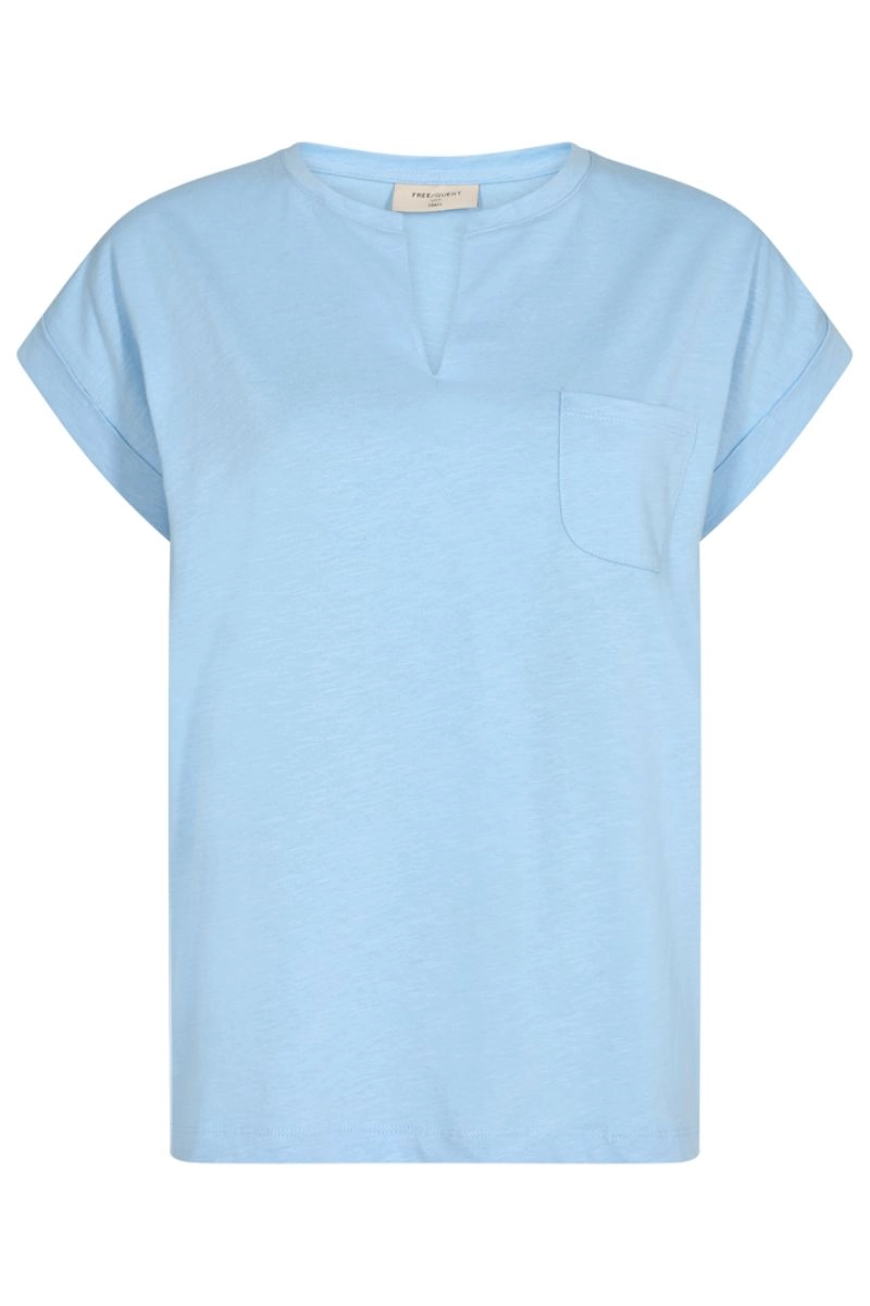 Viva V Ss Pocket Basic 122317 | Chambray Blue | T-Shirt fra Freequent