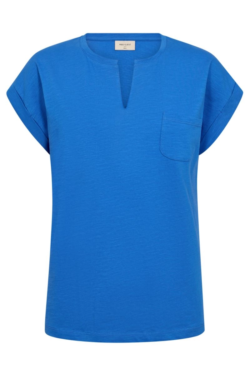 Viva V Ss Pocket Basic 122317 | Nebulas Blue | T-Shirt fra Freequent