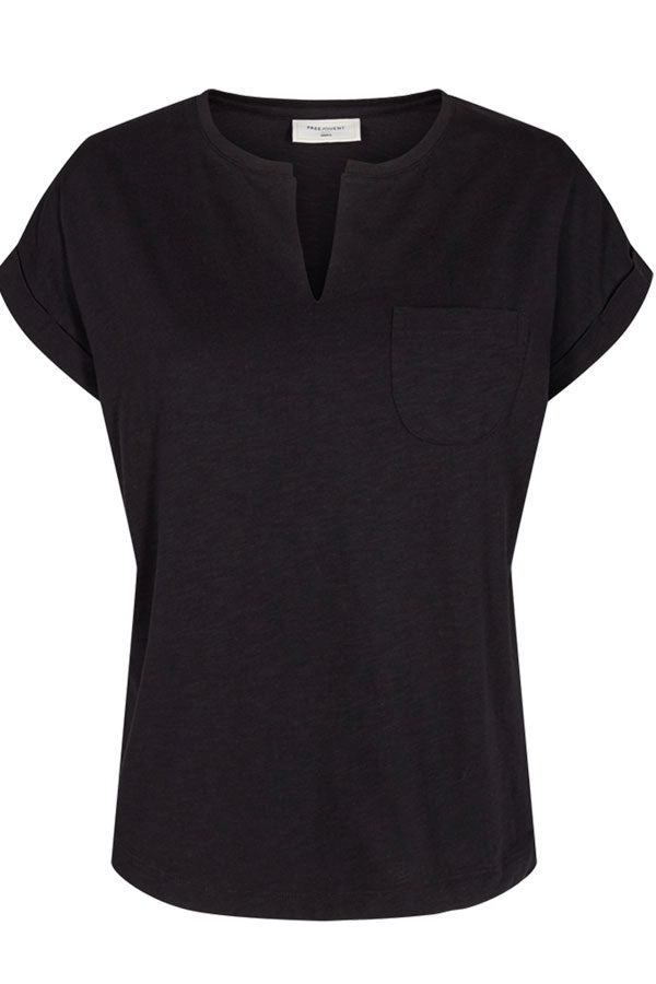 Viva V SS Pocket Basic | Sort | T-shirt fra Freequent