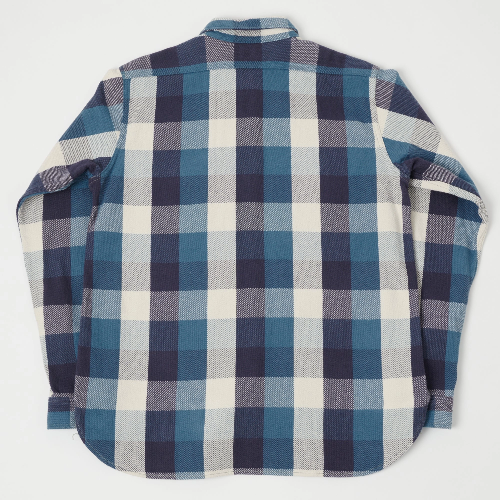 Warehouse 3104 C Pattern Flannel Shirt - Blue Washed
