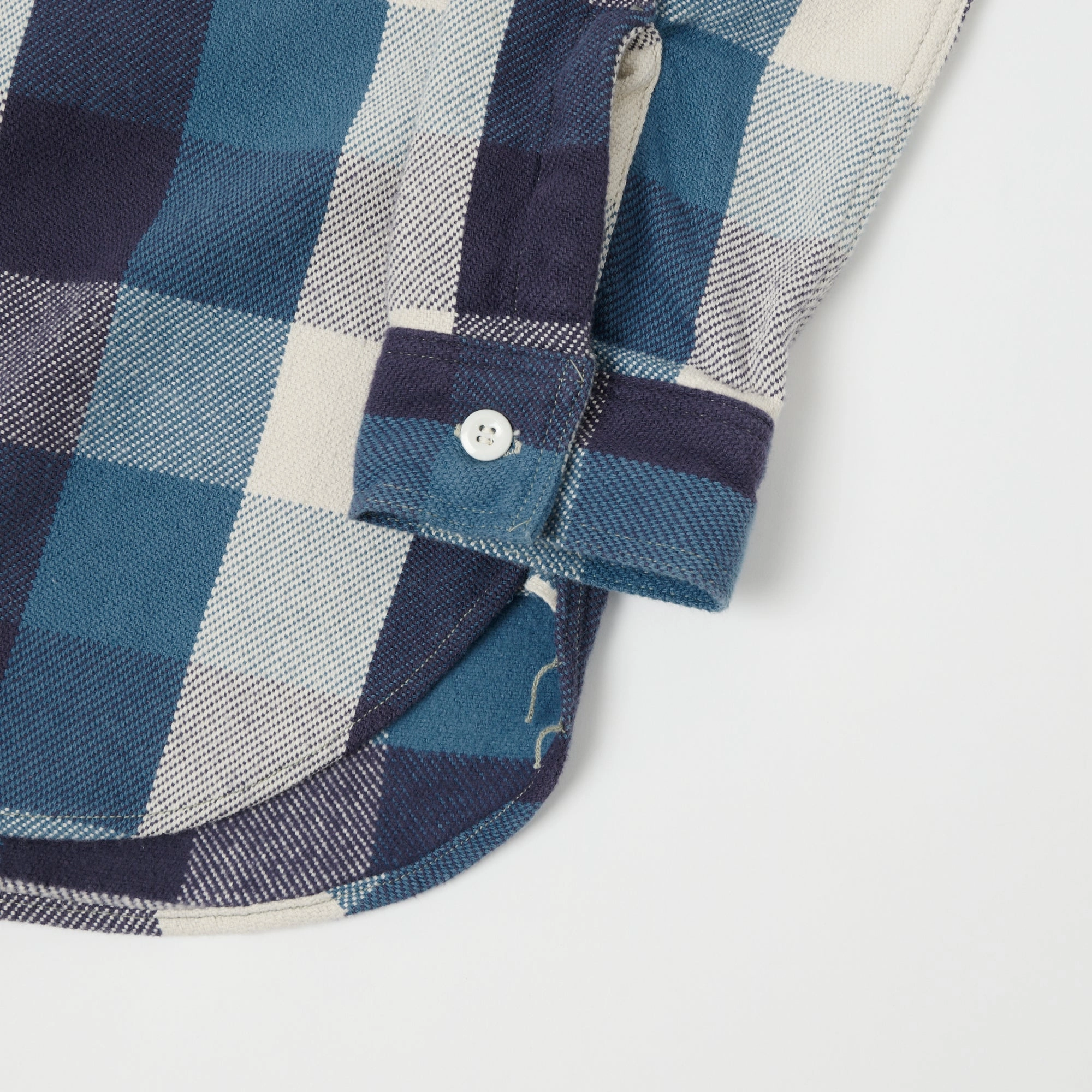 Warehouse 3104 C Pattern Flannel Shirt - Blue Washed