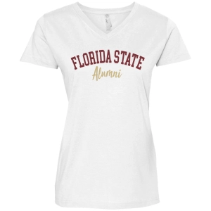 Women's V-neck Short Sleeve T-shirt with Florida State Alumni