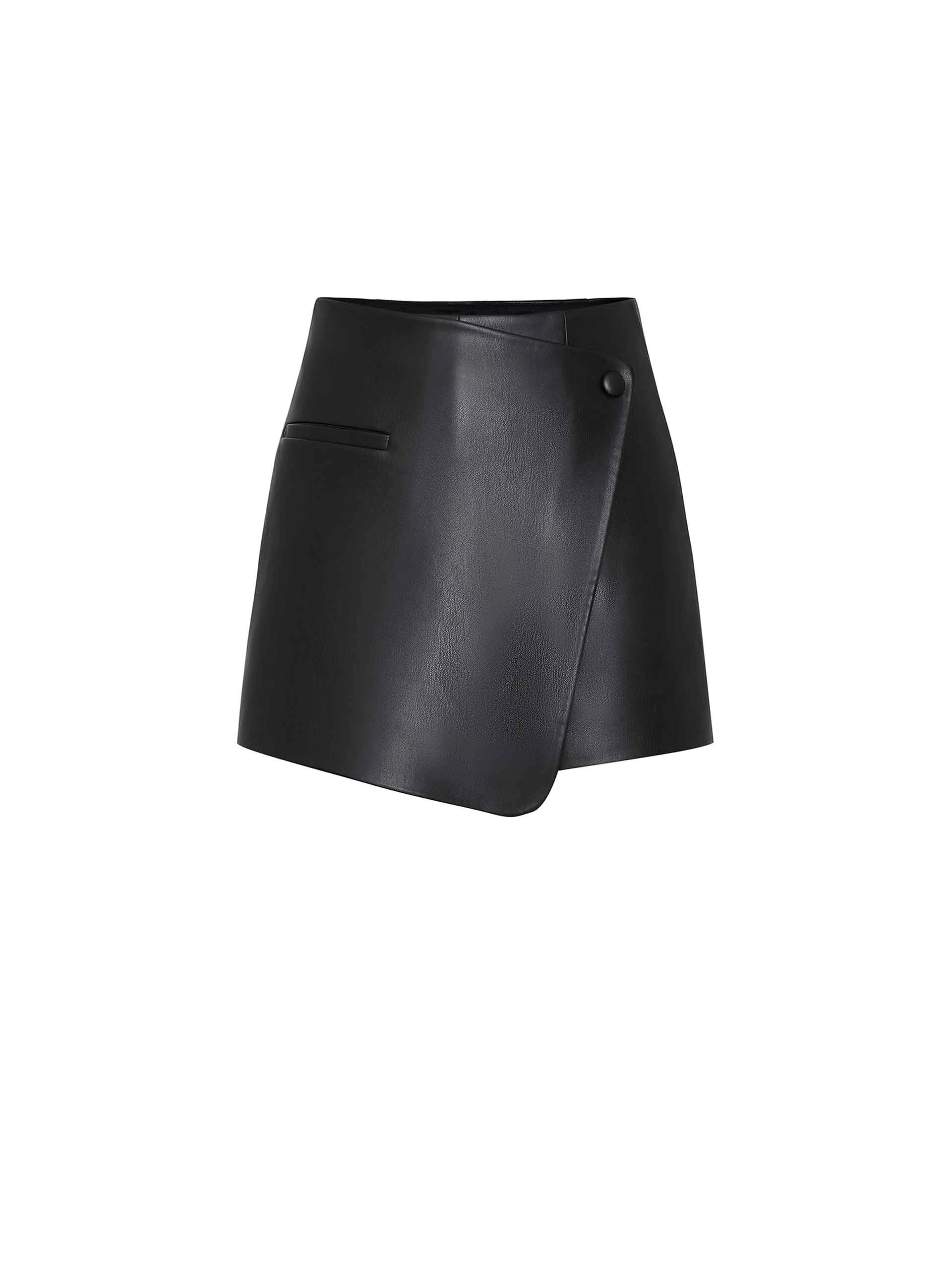 Wrap PU Leather Shorts
