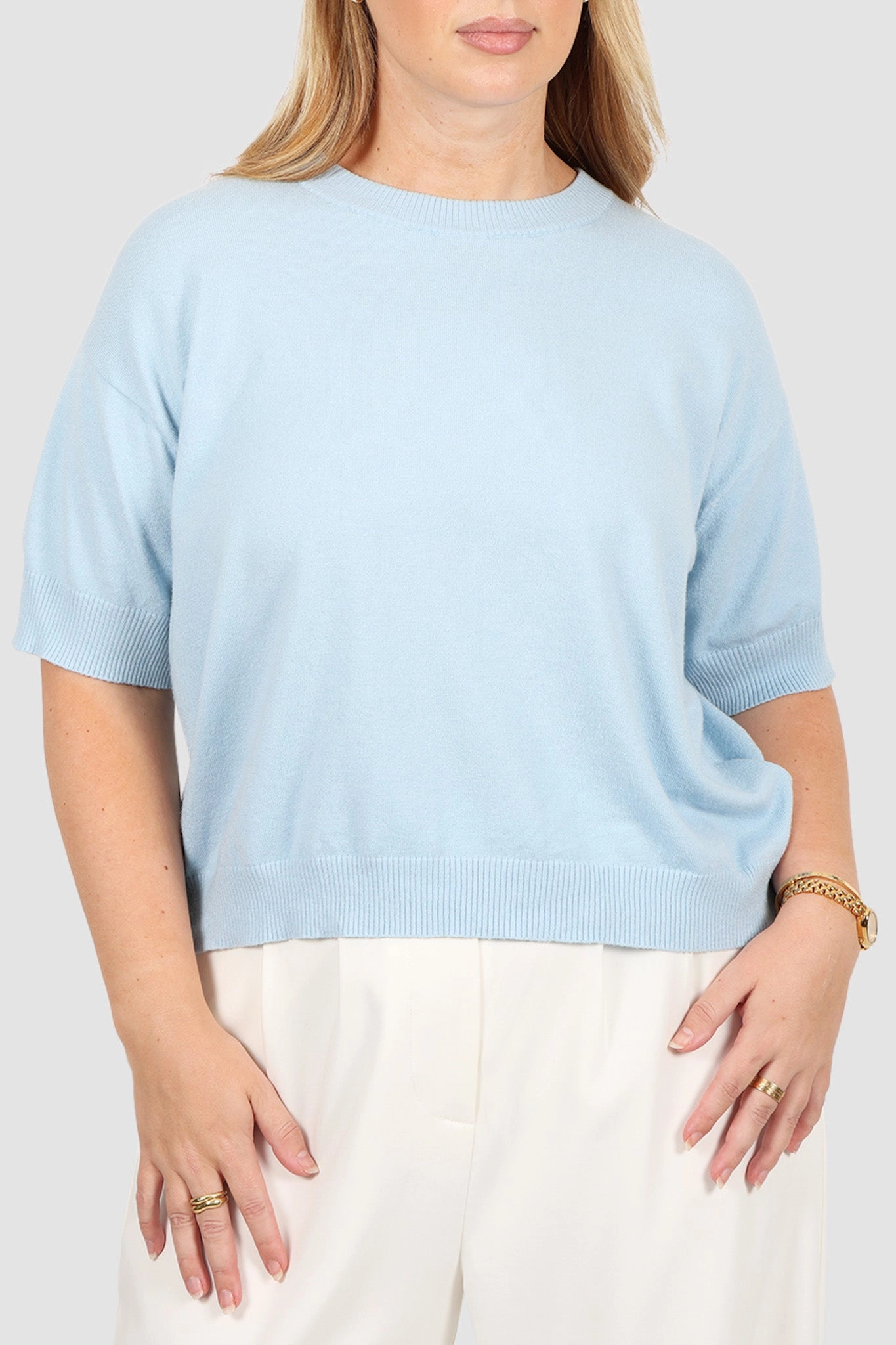 WYLER KNIT TOP SOFT BLUE