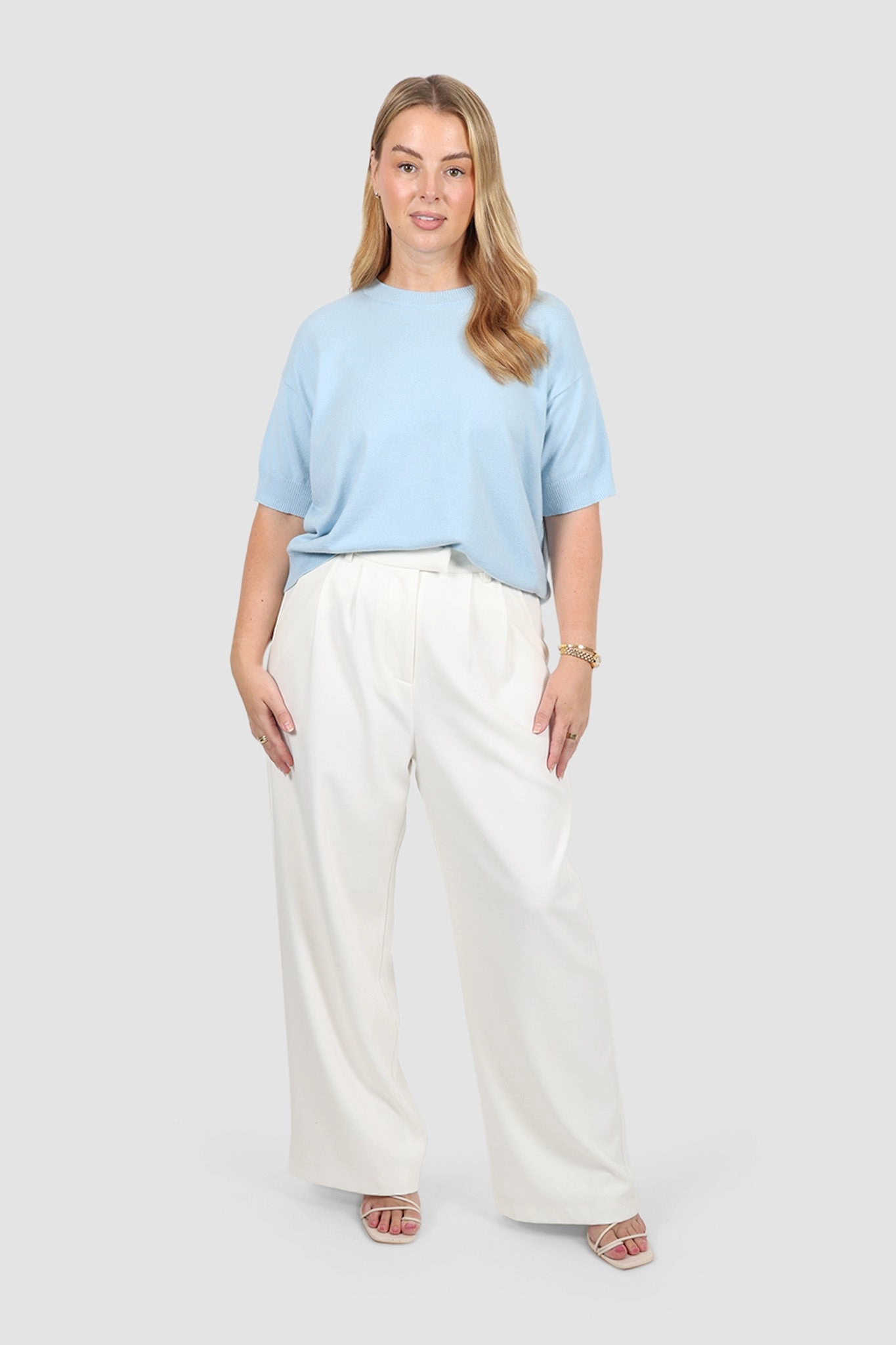 WYLER KNIT TOP SOFT BLUE