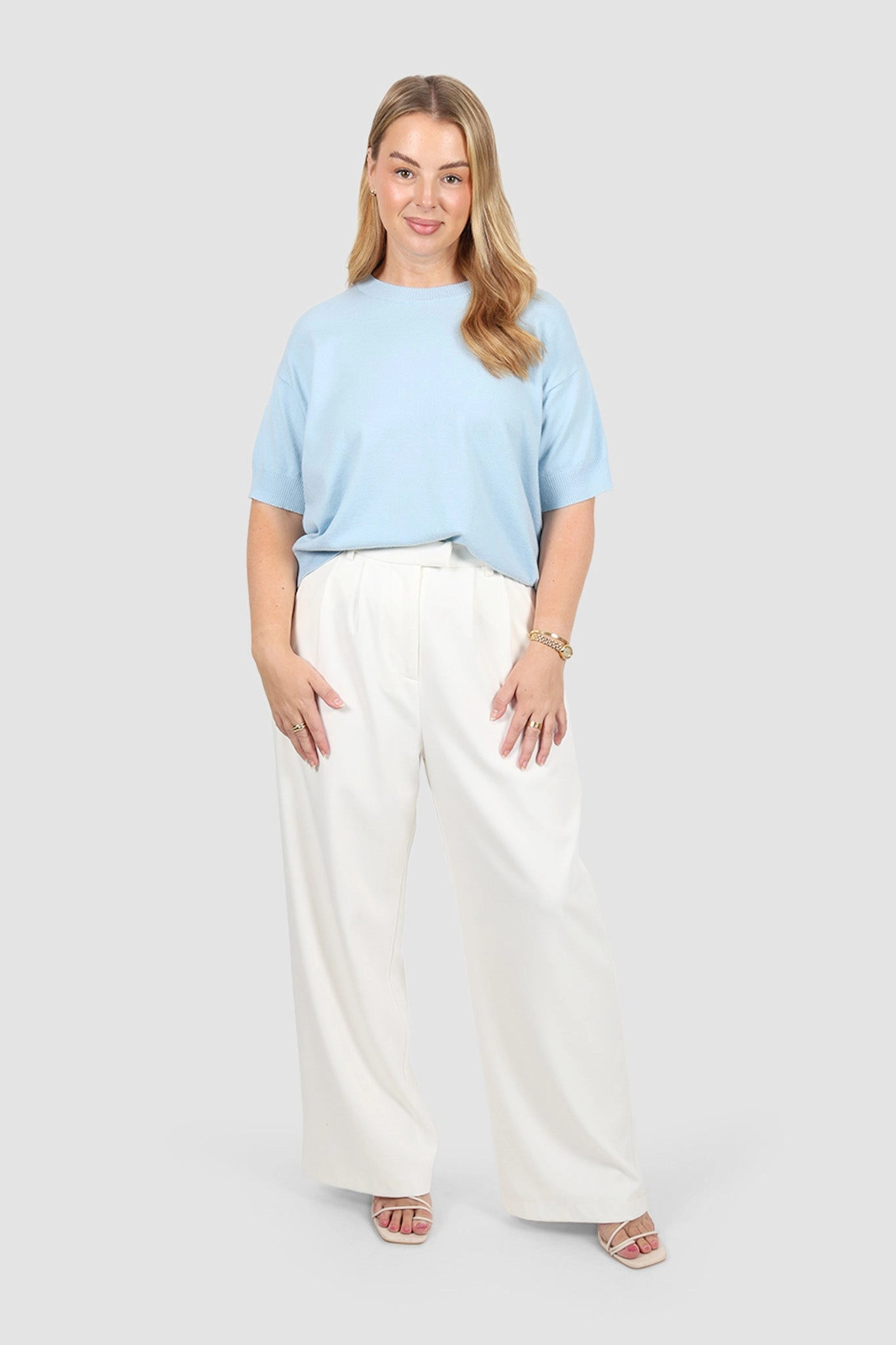 WYLER KNIT TOP SOFT BLUE