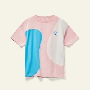 WYNKEN ECRU/BLUE/PINK GRAPHIC T-SHIRT