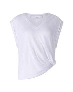 Xantey Linen Knotted Sleeveless T-shirt