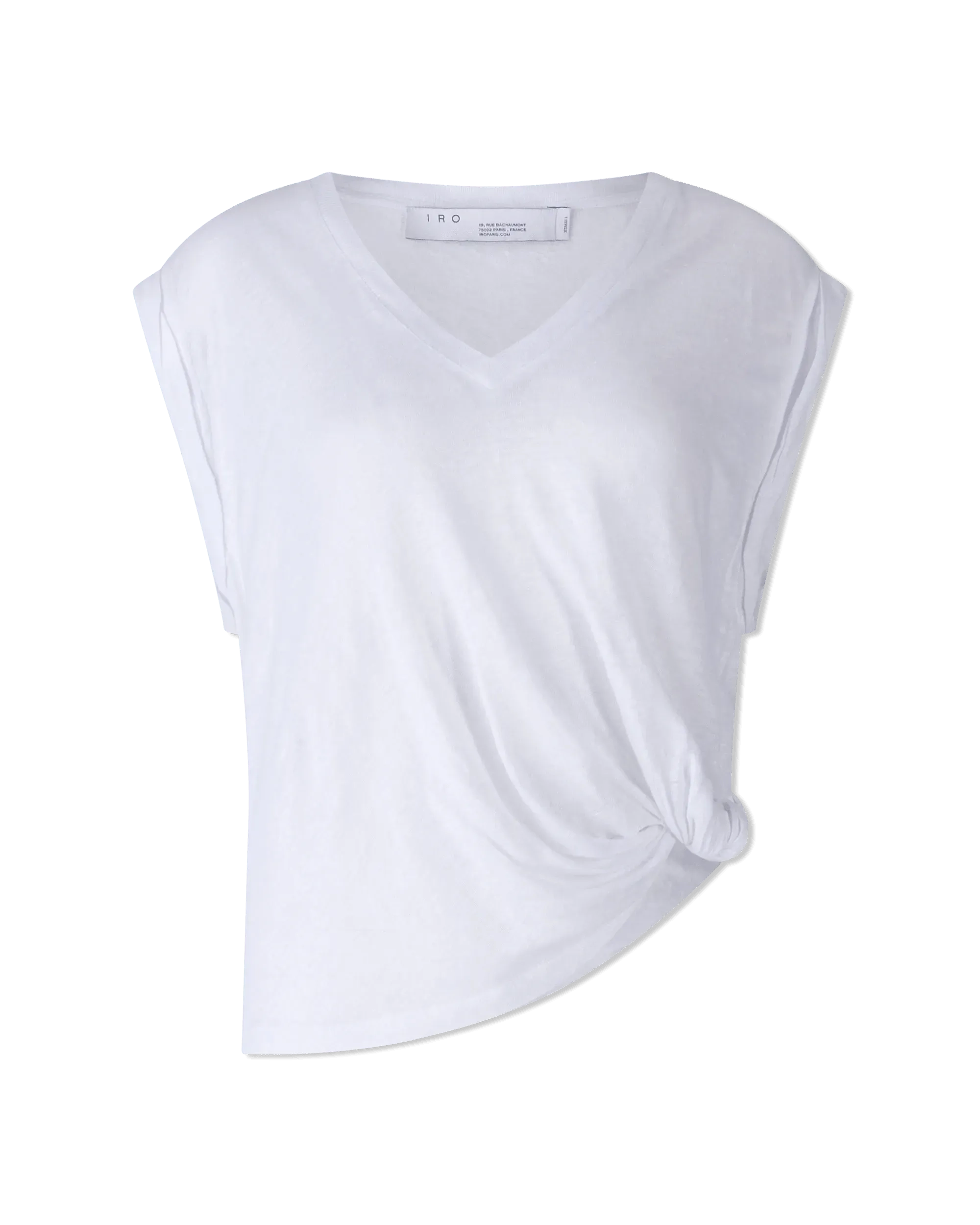 Xantey Linen Knotted Sleeveless T-shirt